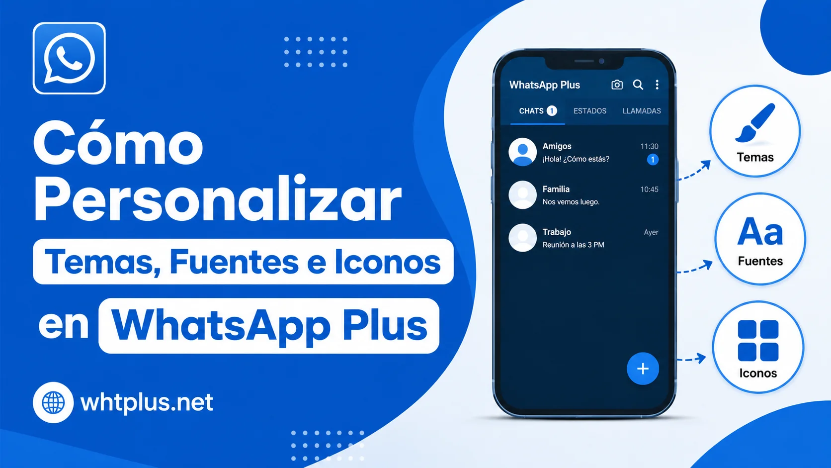 Cómo personalizar temas, fuentes e iconos en WhatsApp Plus